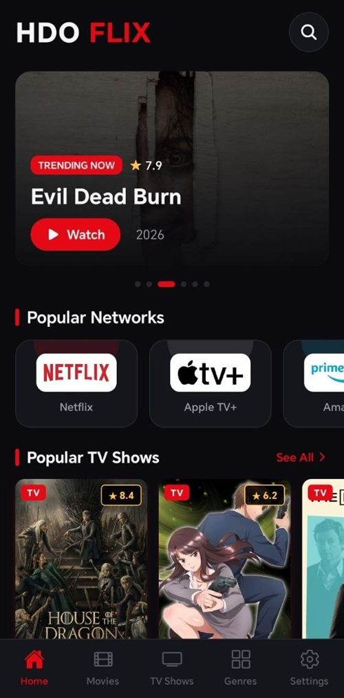 Home screen