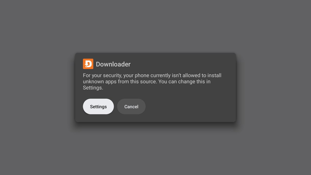 Android message: installs from this source are not allowed