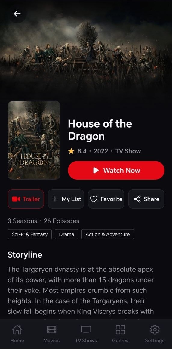 HDO FLIX title details screen